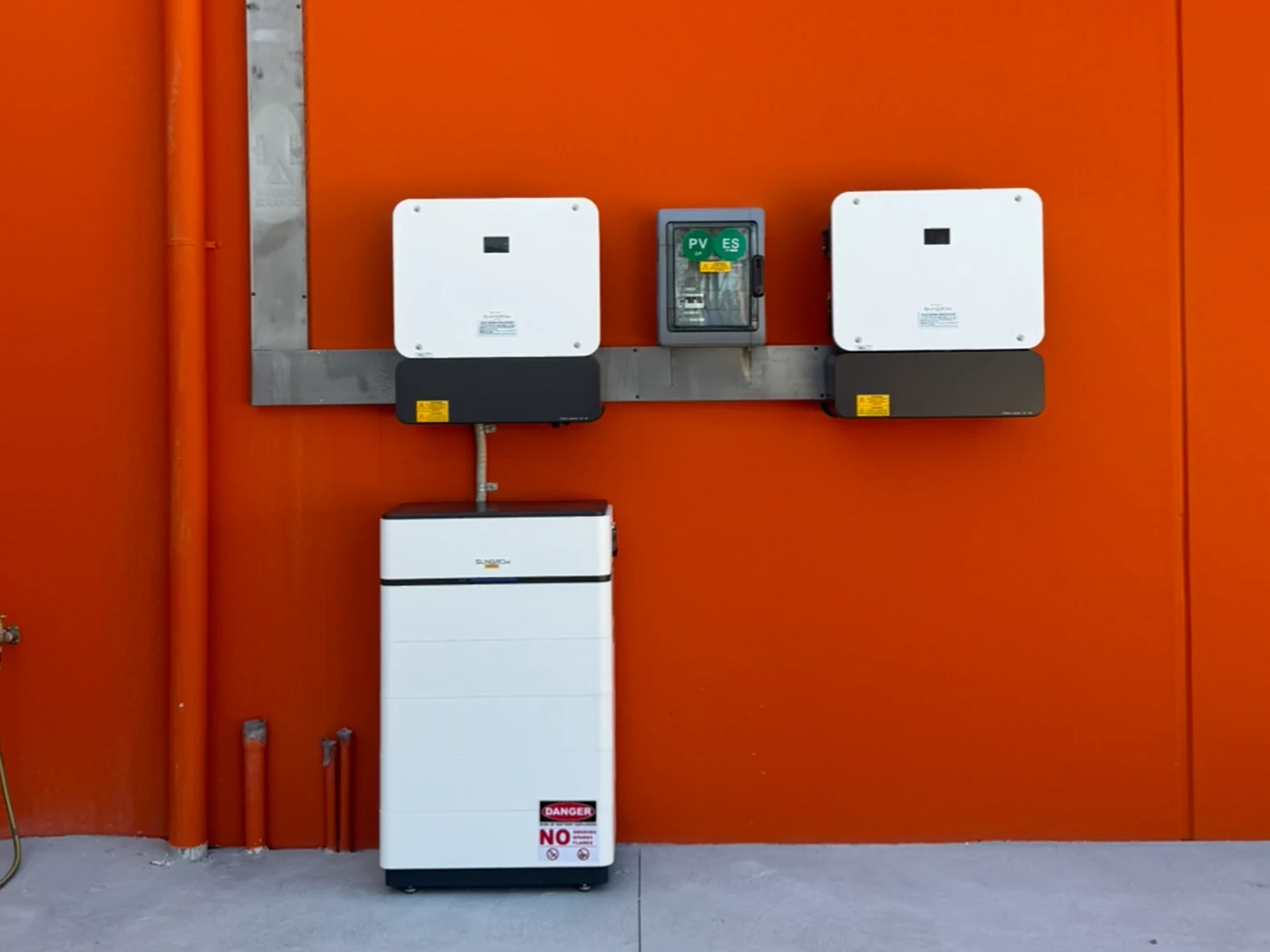 Hybrid inverters and battery installed by Coastal Solar Solutions